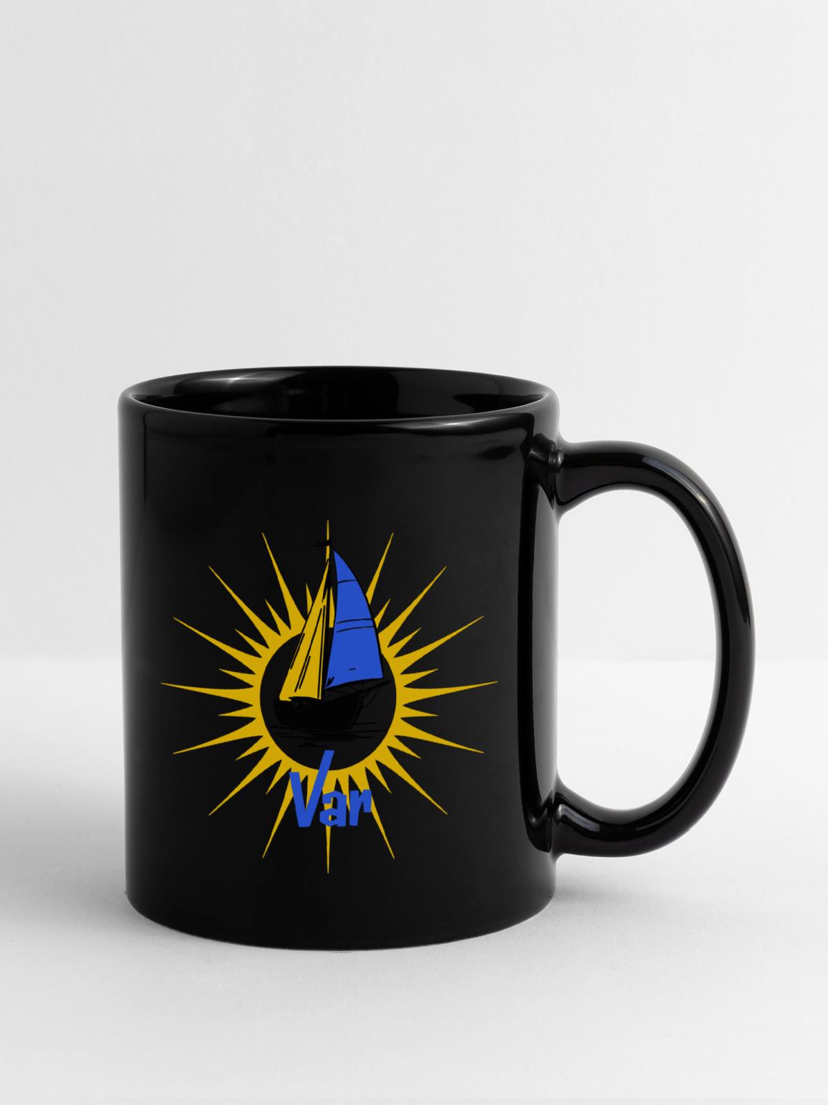 Segelboot Soleil Var - Tasse einfarbig - Schwarz - Rechts