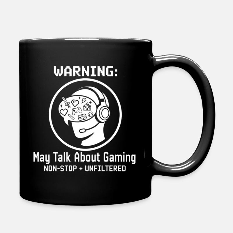 Warning: May Talk About Gaming Shirt | Gamer - Tasse einfarbig - Schwarz