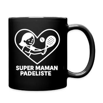 Super Padelist Mom – Cœur padel - Tasse einfarbig - Schwarz - Rechts
