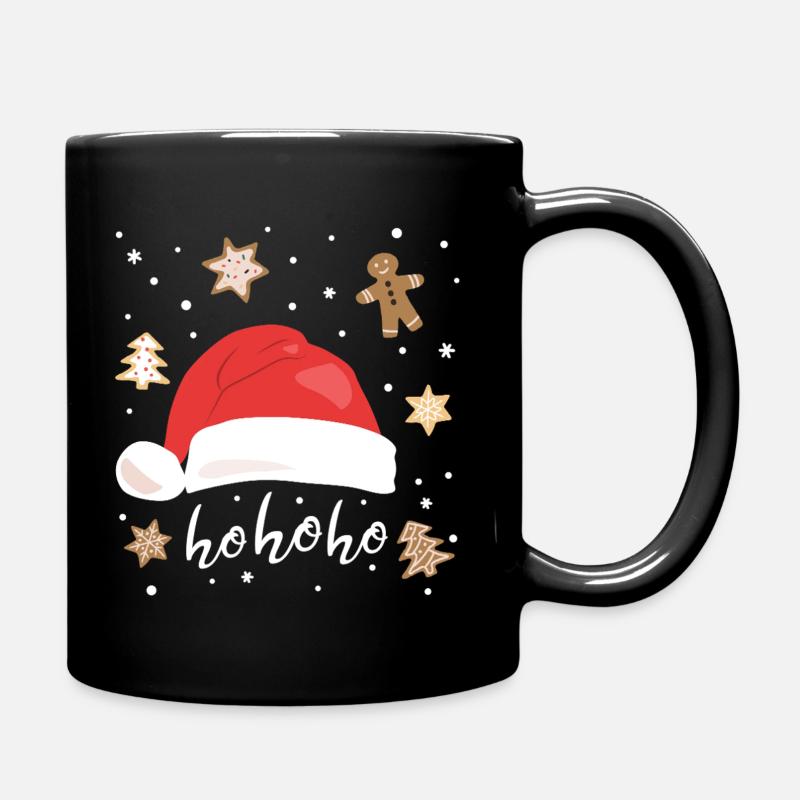 Weihnachtsmütze Weihnachten Lebkuchen Ho Ho Ho - Tasse einfarbig - Schwarz