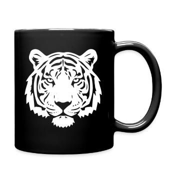 Tiger_Raubkatze_Wild_Tier_Vector Tiger Kopf - Tasse einfarbig - Schwarz - Rechts