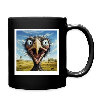 Visage d’autruche bizarre dans la savane - Mug uni - noir - Droite