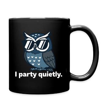 Cool owl with sunglasses - Full Colour Mug - black - Right