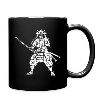 Samurai Splitter Mosaik Kunst Vektor - Tasse einfarbig - Schwarz - Rechts