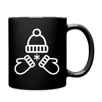 Beanie Gloves Winter - Full Colour Mug - black - Right