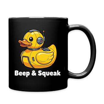 Beep & Squeak Robot Duck - Full Colour Mug - black - Right