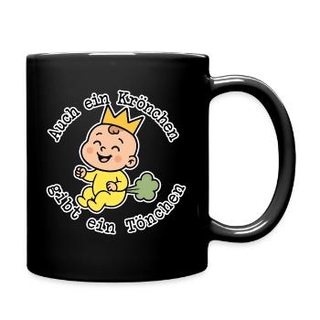 Auch ein Krönchen gibt ein Tönchen lustiges T-Shir - Tasse einfarbig - Schwarz - Rechts