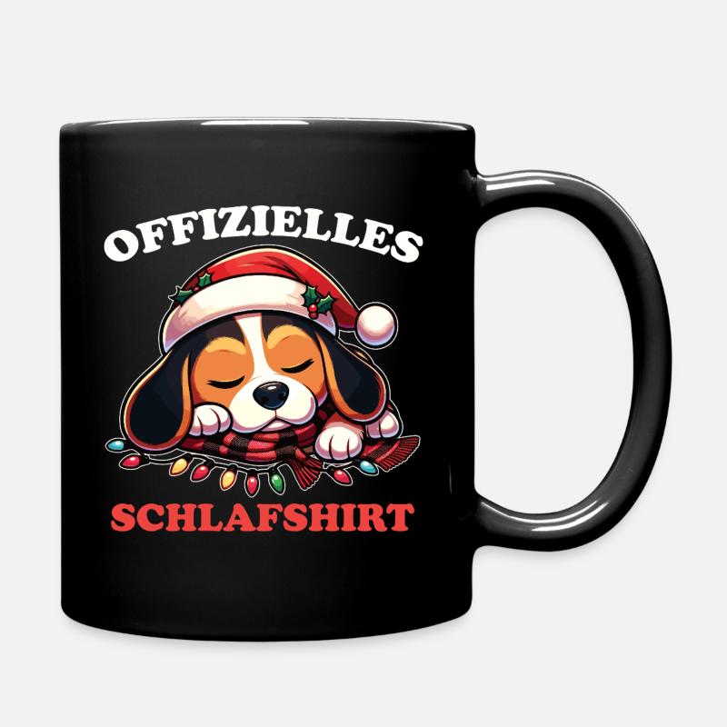 Chemise de nuit officielle de Noël Beagle - Mug uni - noir