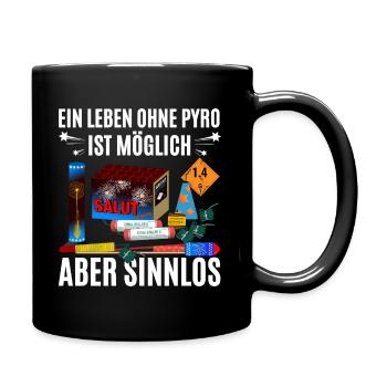 Pyro Experte - Tasse einfarbig - Schwarz - Rechts