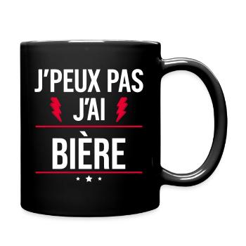 I can't I have beer Humor Aperitif - Full Colour Mug - black - Right