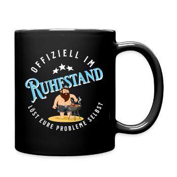 Officially retired – Funny pensioner motif - Full Colour Mug - black - Right
