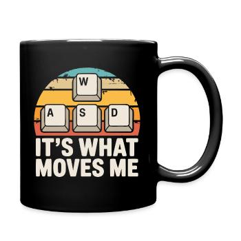 Motivation & Leidenschaft – Das bewegt mich Spruch - Tasse einfarbig - Schwarz - Rechts