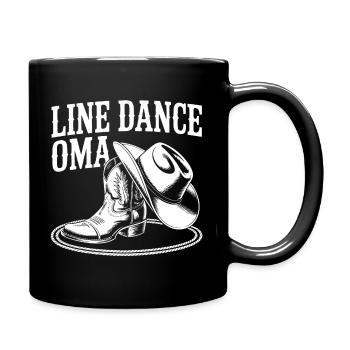 Line Dance Oma Motiv - Tasse einfarbig - Schwarz - Rechts