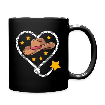 Western Étoile du Chapeau de Cœur - Mug uni - noir - Droite