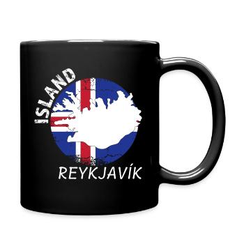 Reykjavík - Tasse einfarbig - Schwarz - Rechts