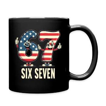 US Flag 67 Memes Six Seven - Full Colour Mug - black - Right