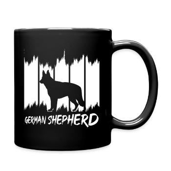 German Shepherd - Tasse einfarbig - Schwarz - Rechts