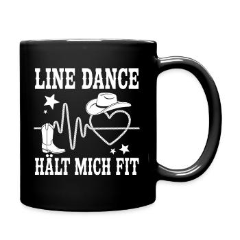 Danse en ligne Cowboy battement de cœur - Mug uni - noir - Droite