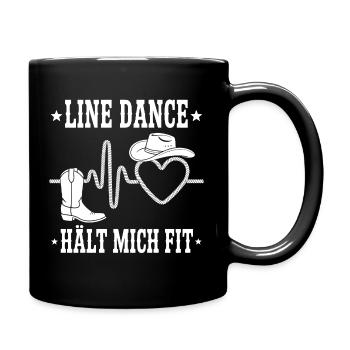 Line Dance Herz Cowboy Stil - Tasse einfarbig - Schwarz - Rechts
