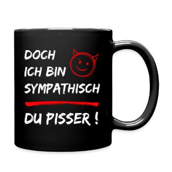 Drôle de dire - Mais je suis sympathique - Espèce de sale - Mug uni - noir - Droite