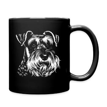 Schnauzer Line Style Portrait - Full Colour Mug - black - Right