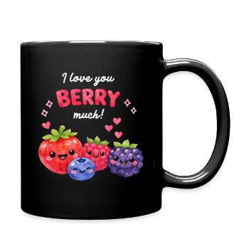 Je t’aime beaucoup de baies de kawaï couple amoureux - Mug uni - noir - Droite