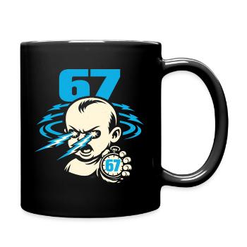 67 Six Seven 6-7 Meme Gen Alpha - Full Colour Mug - black - Right
