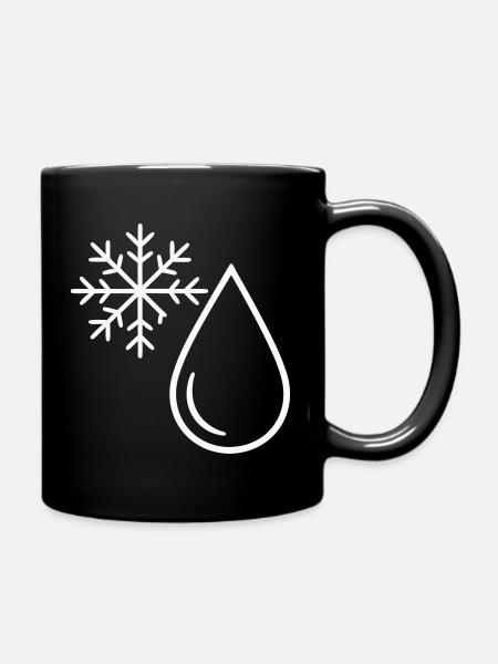 Schnee und Minimalist Drop - Tasse einfarbig - Schwarz