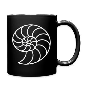 Weiße Nautilus-Spirale - Tasse einfarbig - Schwarz - Rechts