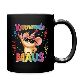 Karnevalsmaus Köln Karneval Rock Geschenk - Tasse einfarbig - Schwarz - Rechts