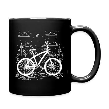 Cartoon Fahrradfahrer - Tasse einfarbig - Schwarz - Rechts