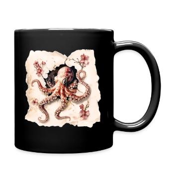 Oktopus - Tasse einfarbig - Schwarz - Rechts
