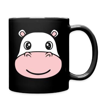 Nilpferd Kopf Gesicht Maske Lächeln - Tasse einfarbig - Schwarz - Rechts