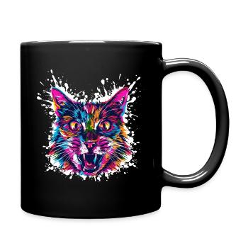 Graffiti d’art de chats - Mug uni - noir - Droite