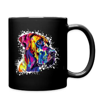 Dog Dog Portrait - Full Colour Mug - black - Right