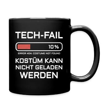 Error 404 Kostüm nicht gefunden Nerd Gamer Party - Tasse einfarbig - Schwarz - Rechts