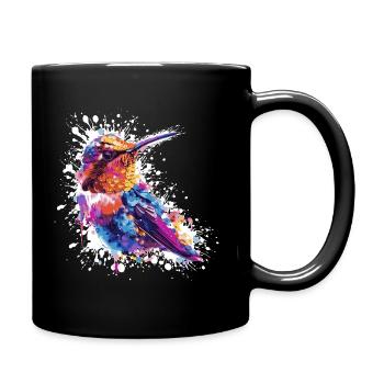 Colorful Hummingbird Watercolor Splash - Full Colour Mug - black - Right