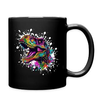 Éclaboussures colorées de dinosaures - Mug uni - noir - Droite