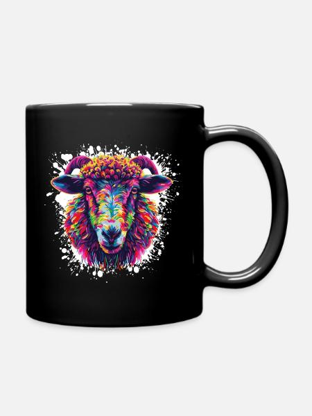 Éclaboussures colorées de tête de ramen - Mug uni - noir