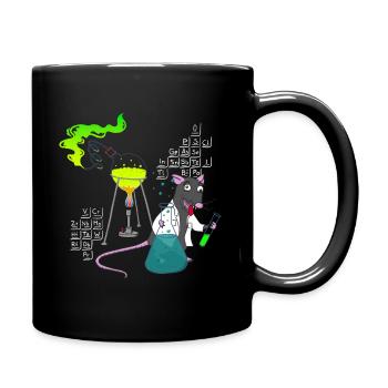 Laborratte chaotische Chemie - Tasse einfarbig - Schwarz - Rechts