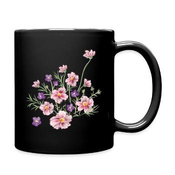Blumenstrauss - Tasse einfarbig - Schwarz - Rechts