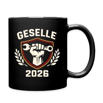 Geselle 2026 Geschraubt Geschwitzt Gewonnen - Tasse einfarbig - Schwarz - Rechts