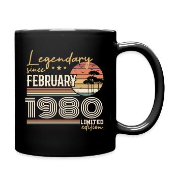 Februar 1980 Jubiläum 1980 Legends Februar - Tasse einfarbig - Schwarz - Rechts