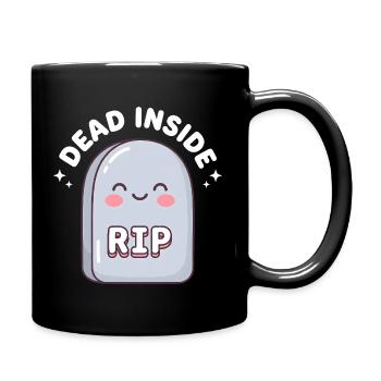 Niedliches RIP Grabstein-Design - Tasse einfarbig - Schwarz - Rechts