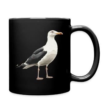 Illustration de mouette dans un style vintage - Mug uni - noir - Droite