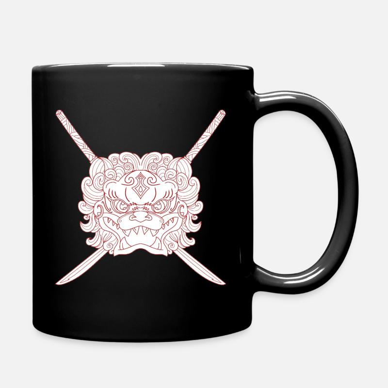 Japanese Lion and Katanas Crusaders - Full Colour Mug - black
