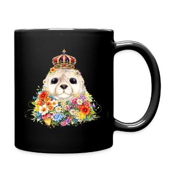 Royal seal with crown - Full Colour Mug - black - Right