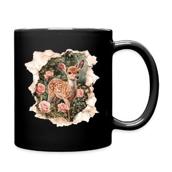 Reh Rehkitz - Tasse einfarbig - Schwarz - Rechts