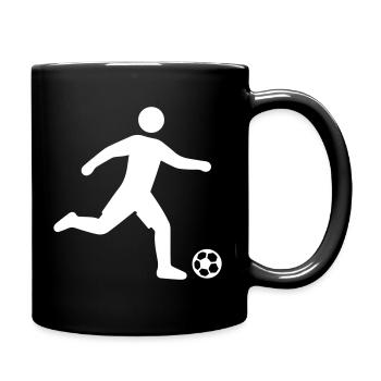 Fussballer Silhouette - Tasse einfarbig - Schwarz - Rechts