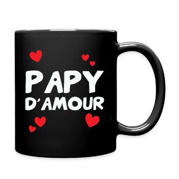 Papy d’amour – famille tendresse humour cadeau - Mug uni - noir - Droite